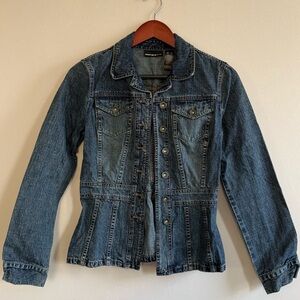 Vintage DKNY Blue Jean 100% Cotton Denim Blazer Jacket Y2K Women size S